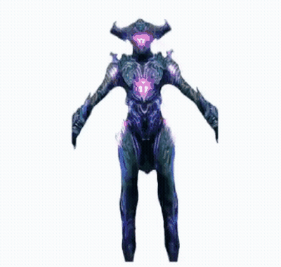 Horns Character With Purple Chest Light GIF