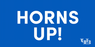 Horns Up Sign Blue Background GIF