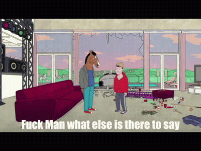 Horse And Man In Living Room Saying Fuck Man What Else Is There To Say GIF