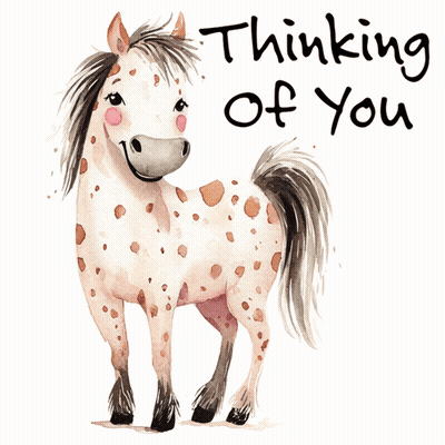 Horse Drawing Saying Thinking Of You GIF