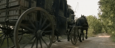 Horse Drawn Carriage On Dirt Road GIF