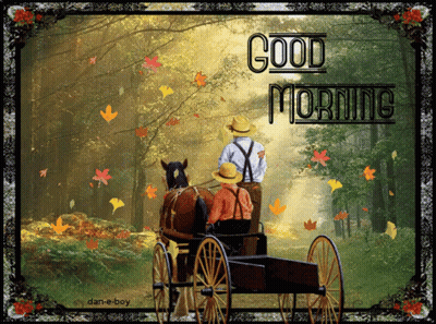 Horse Drawn Carriage Saying Good Morning GIF