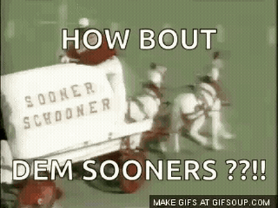 Horse Drawn Carriage Saying How Bout Dem Sooners GIF