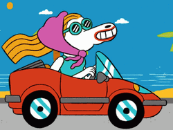 Horse Driving A Car GIF