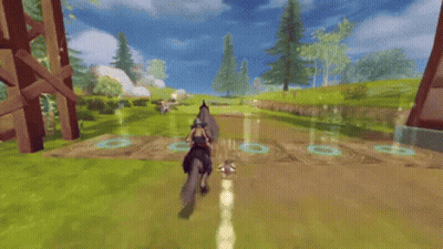 Horse Jumping Over Bridge In Video Game GIF