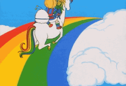 Horse Running Rainbow Brite GIF