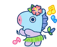 Horse With Flower And Music Notes Sticker