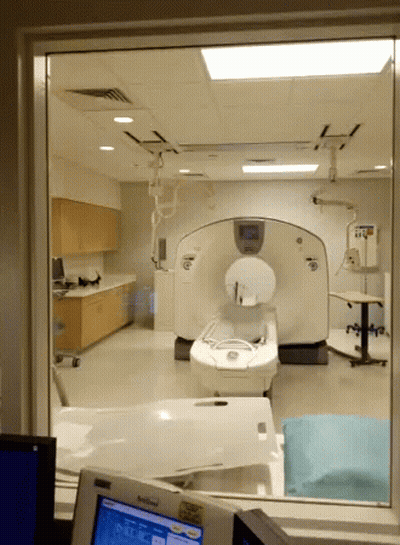 Hospital Room With CT Scan Machine GIF
