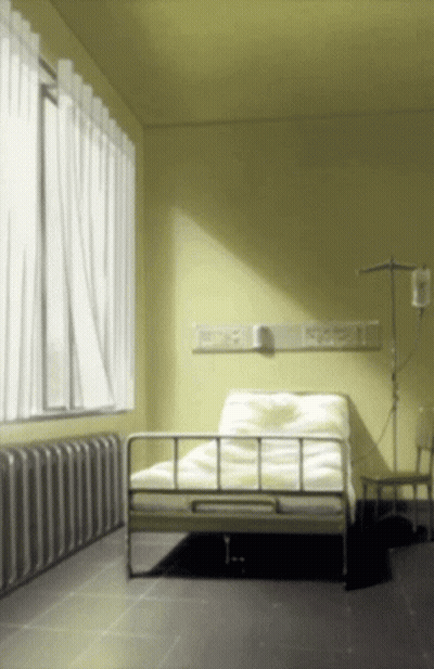 Hospital Room With Emergency Room Sign GIF
