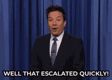 Host Comedian Jimmy Fallon That Escalated Quickly GIF