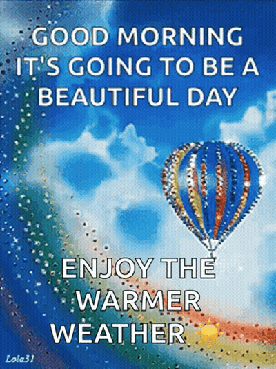 Hot Air Balloon Saying Good Morning GIF