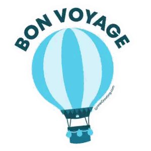 Hot Air Balloon With Bon Voyage Sticker