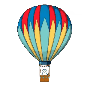 Hot Air Balloon With Penguin Sticker