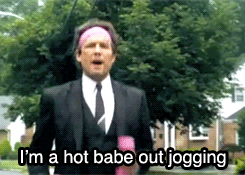 Hot Babe Jogging Man GIF