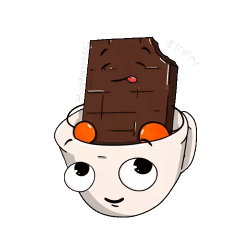 Hot Chocolate Cup With Chocolate Bar Sticker