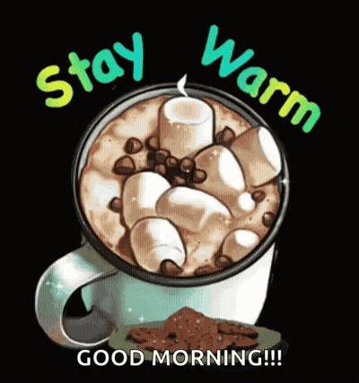 Hot Chocolate With Marshmallows And Chocolate Chips Stay Warm Good Morning GIF