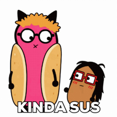 Hot Dog And Potato Saying Sus GIF