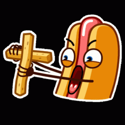 Hot Dog Face Shouting Cheese Cross GIF