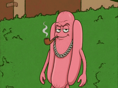 Hot Dog Smoking Pipe With Chain GIF