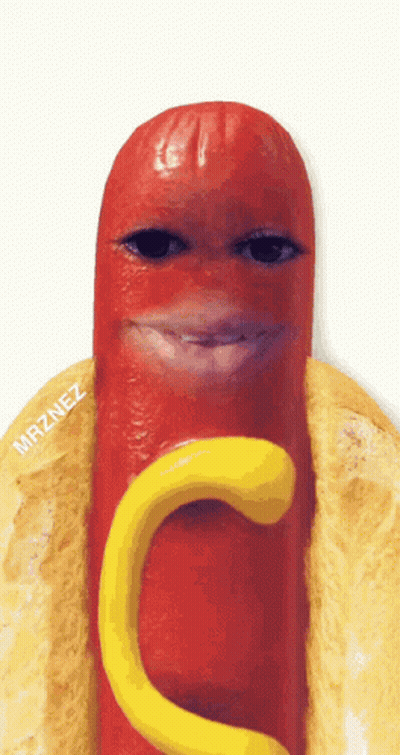 Hot Dog With Face And Mrznez GIF
