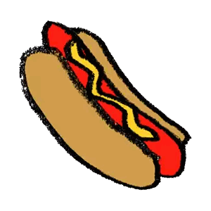 Hot Dog With Ketchup And Mustard Sticker