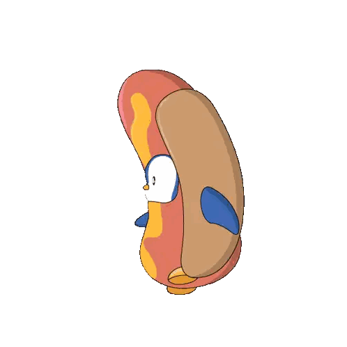 Hot Dog With Penguin Inside Sticker