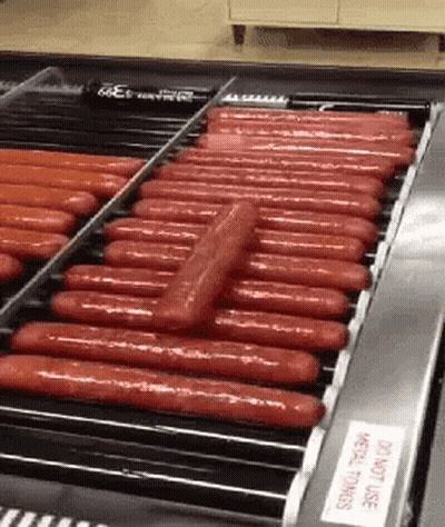 Hot Dogs On Conveyor Belt GIF