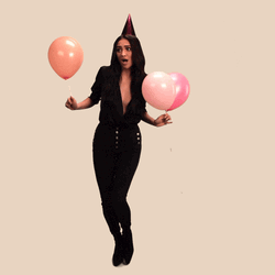 Hot Girl Holding Balloons GIF