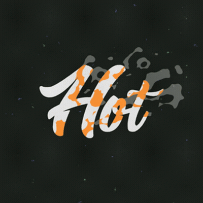 Hot In Orange And White On Black Background GIF