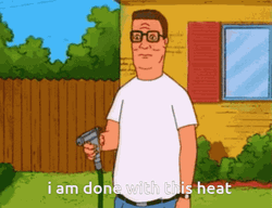Hot Outside Hank Hill Shooting Self With Waterhose GIF