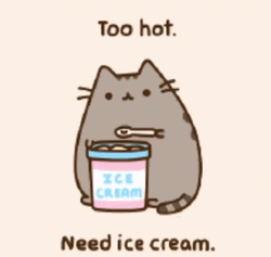 Hot Outside Pusheen Cat Needs Ice Cream GIF