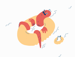 Hotdog Floating On River GIF
