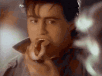 Hotdog Lover Wink Fingers Turning Pink GIF