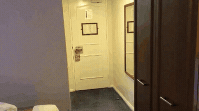 Hotel Room Door With No Smoking Sign GIF