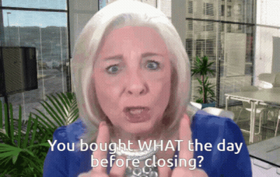 Hotel Room With Bed And Sign Saying Snow Day School Closed GIF