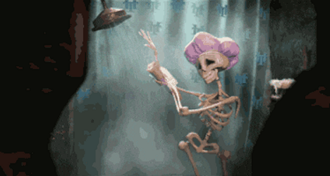 Hotel Transylvania Skeleton Showering GIF