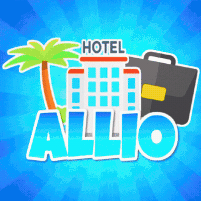 Hotel With Palm Tree And Suitcase GIF