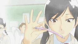 Hourou Musuko Playing Pencil GIF