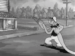 House Fire Popeye Water Hose GIF