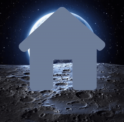 House Icon On Moon With Full Moon GIF