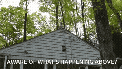 House With Aware Of What's Happening Above GIF