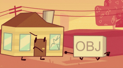House With Broken Window And Box Saying Object GIF