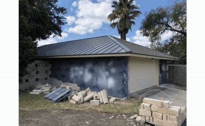 House With Palm Tree Being Built