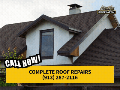 House With Roof Saying Call Now Complete Roof Repairs GIF