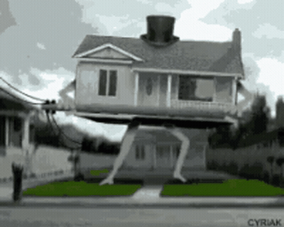 House With Top Hat GIF