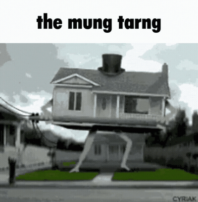 House With Top Hat Saying The Mung Tarng GIF