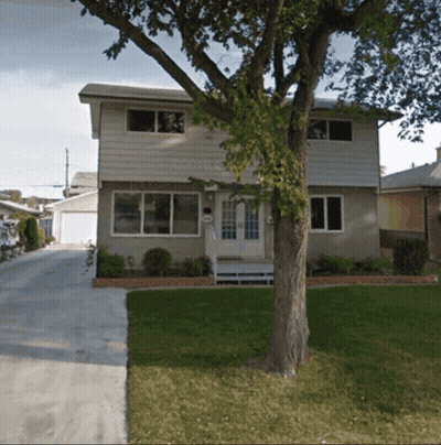 House With Tree And Driveway GIF