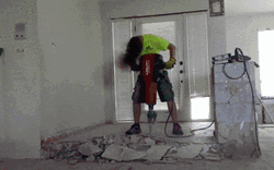 Household Chores Windmill Headbang GIF