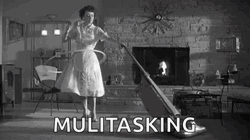 Housewife Multitasking Chores GIF