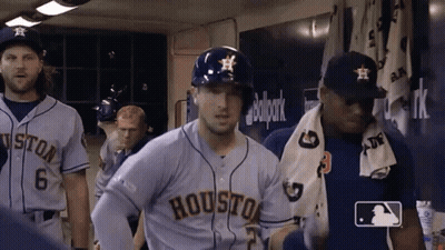 Houston Astros Baseball Players In Locker Room GIF